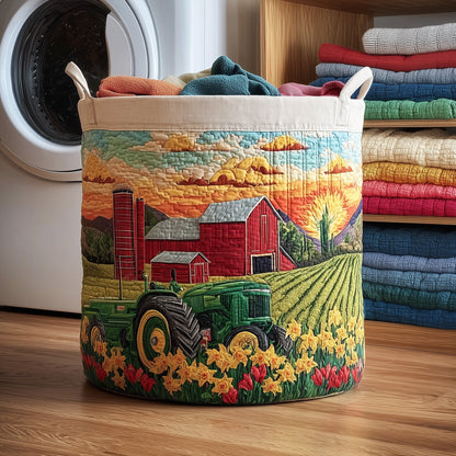 Country Tractor Quilted Laundry Basket  GFTOMA4360