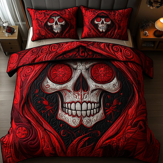 Haunted Skull 3-Piece Quilted Bedding Set GFTOMA4361