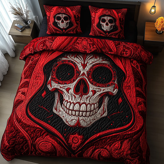 Haunted Skull 3-Piece Quilted Bedding Set GFTOMA4363