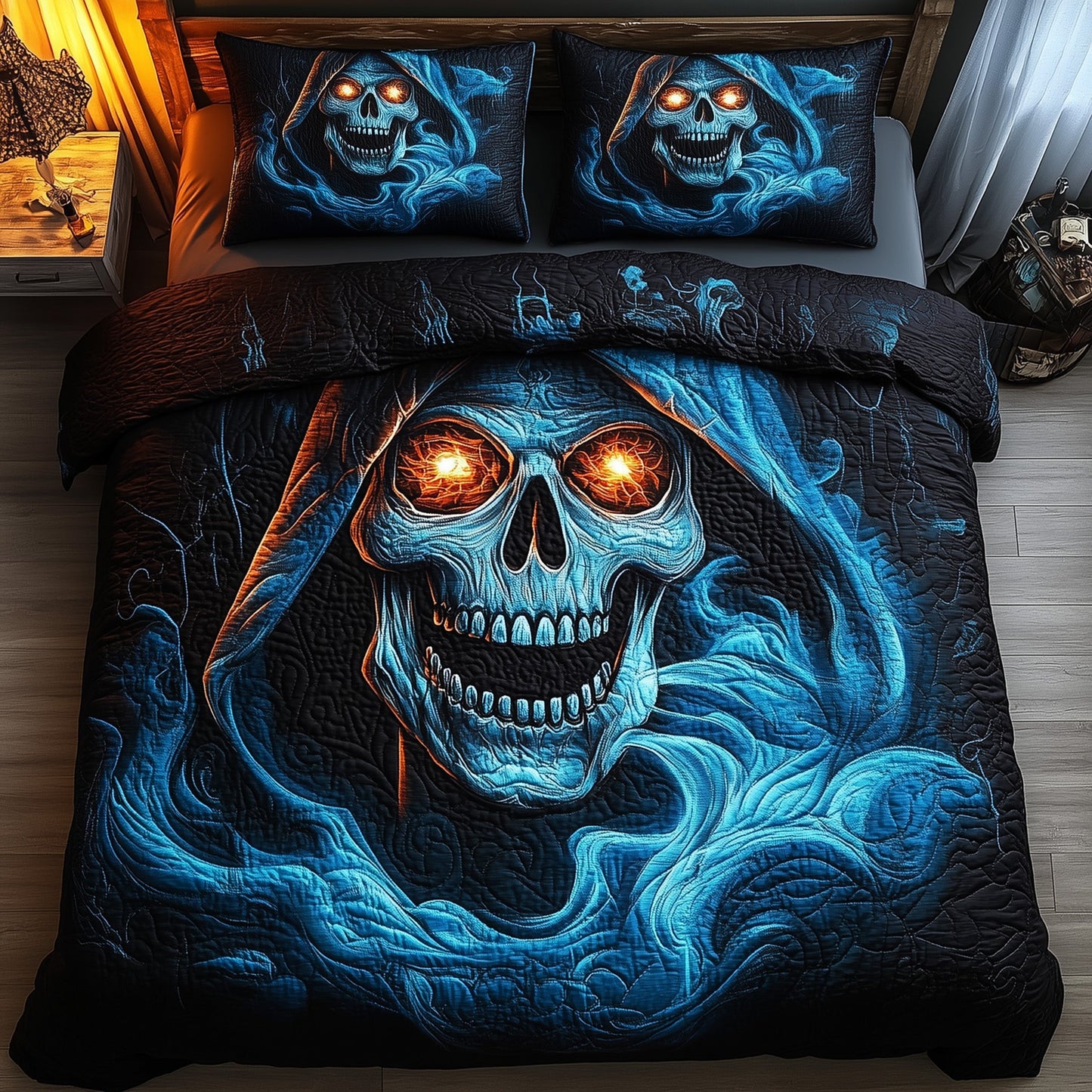 Haunted Skull 3-Piece Quilted Bedding Set GFTOMA4366