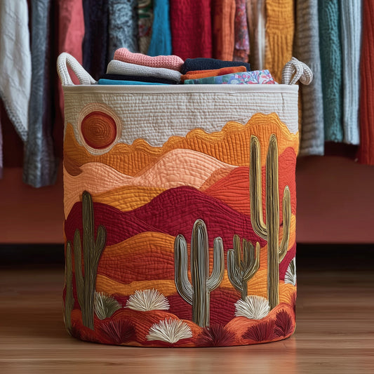 Cactus Sunset Quilted Laundry Basket GFTOMA4396