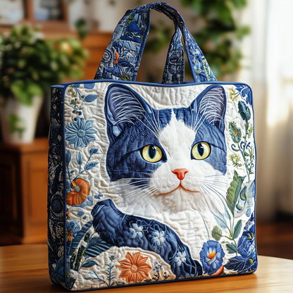 Whimsical Cat Quilted Tote Bag GFTOMA4409