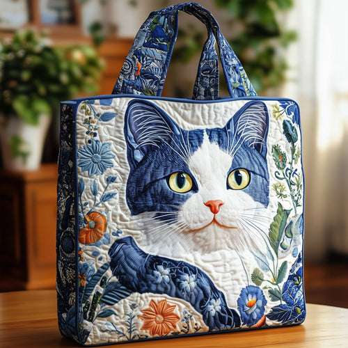 Whimsical Cat Quilted Tote Bag GFTOMA4409