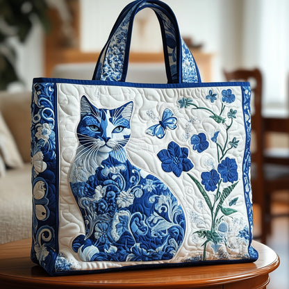 Whimsical Cat Quilted Tote Bag GFTOMA4414