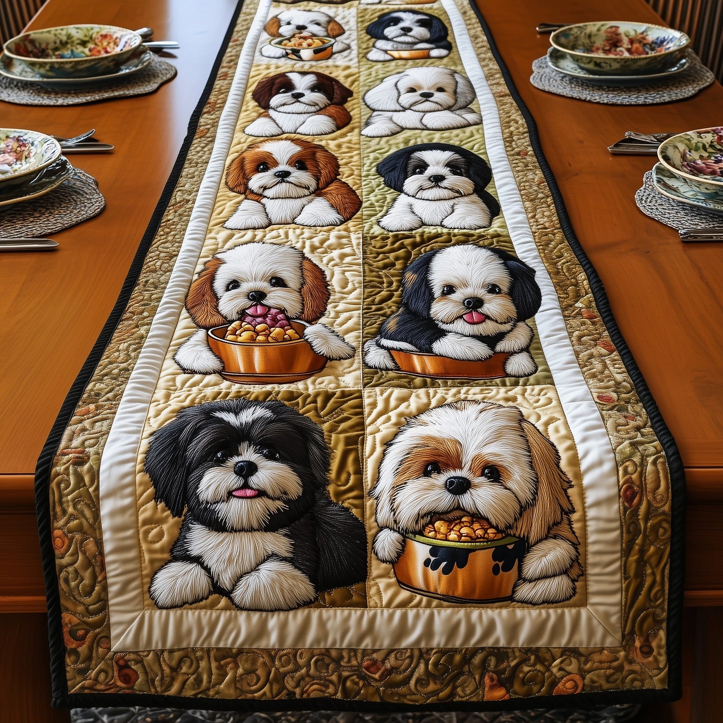 Shih Tzu Quilted Table Runner GFTOMA443