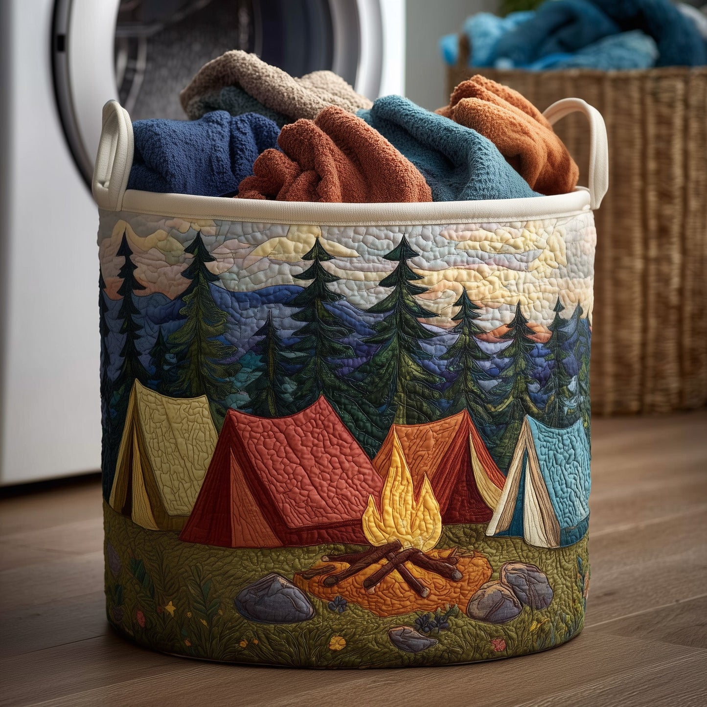 Campfire Dream Quilted Laundry Basket GFTOMA4458