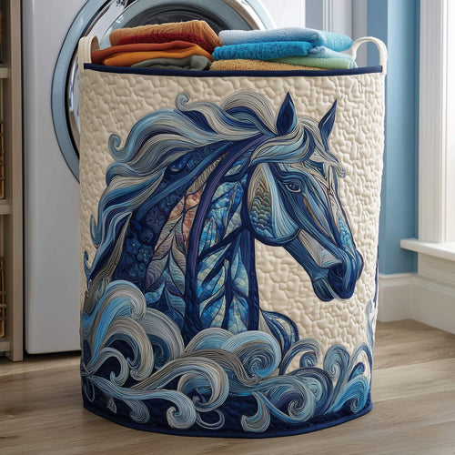 Elegant Horse Quilted Laundry Basket GFTOMA4465