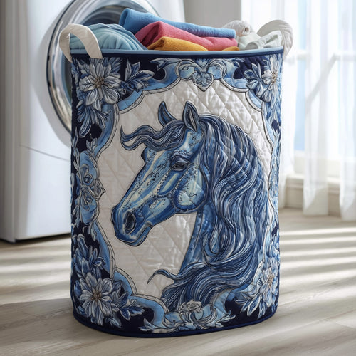 Elegant Horse Quilted Laundry Basket GFTOMA4469