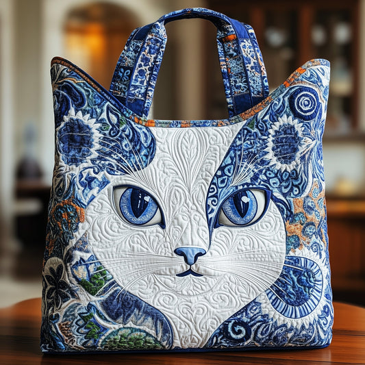 Whimsical Cat Quilted Tote Bag GFTOMA4472
