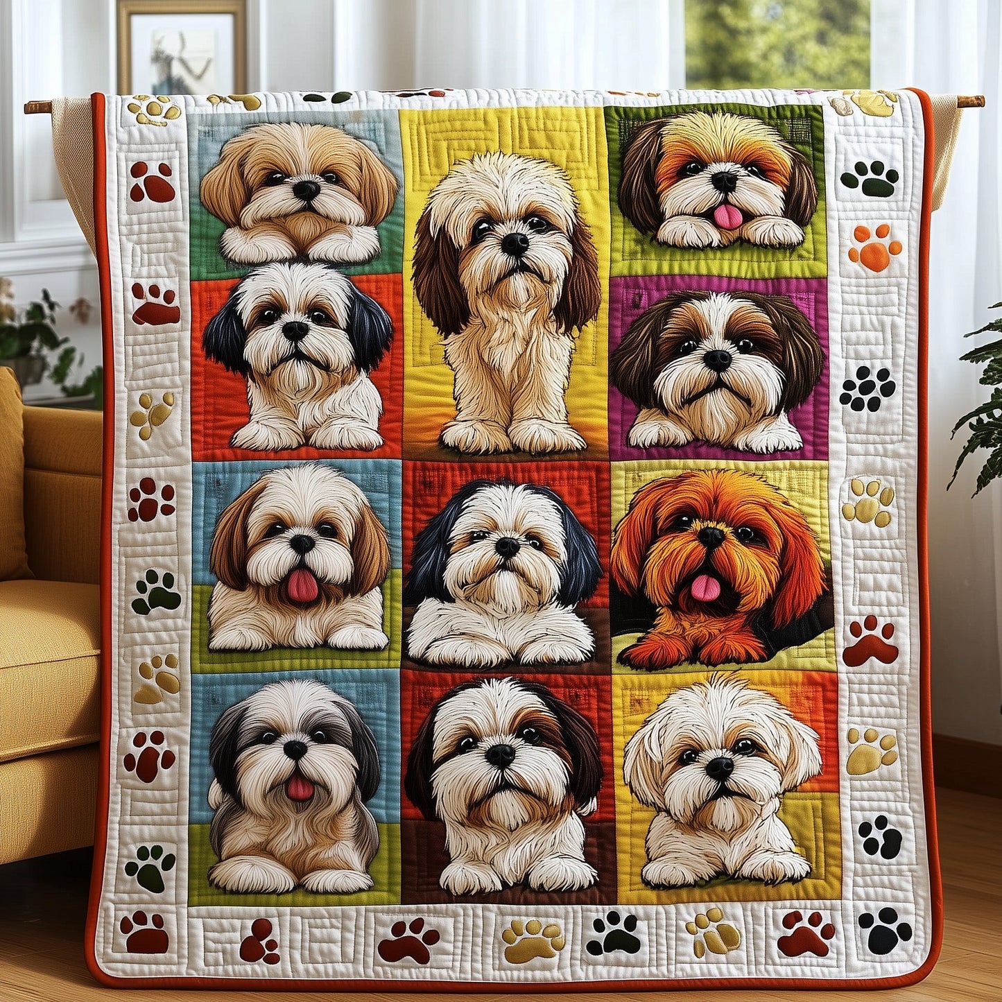 Shih Tzu Quilted Blanket GFTOMA448