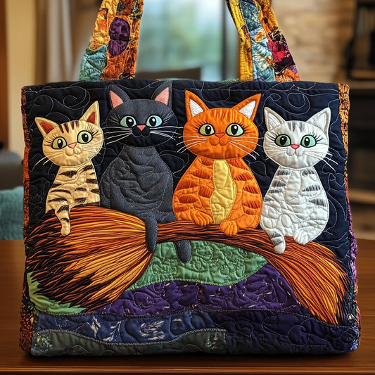 Whimsical Cat Quilted Tote Bag GFTOMA4491