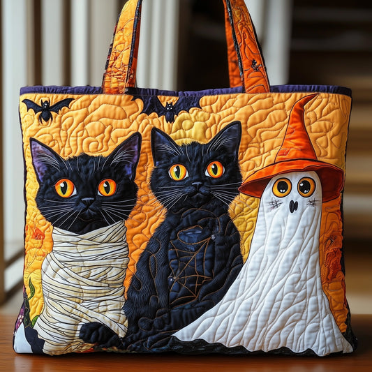 Whimsical Cat Quilted Tote Bag GFTOMA4495