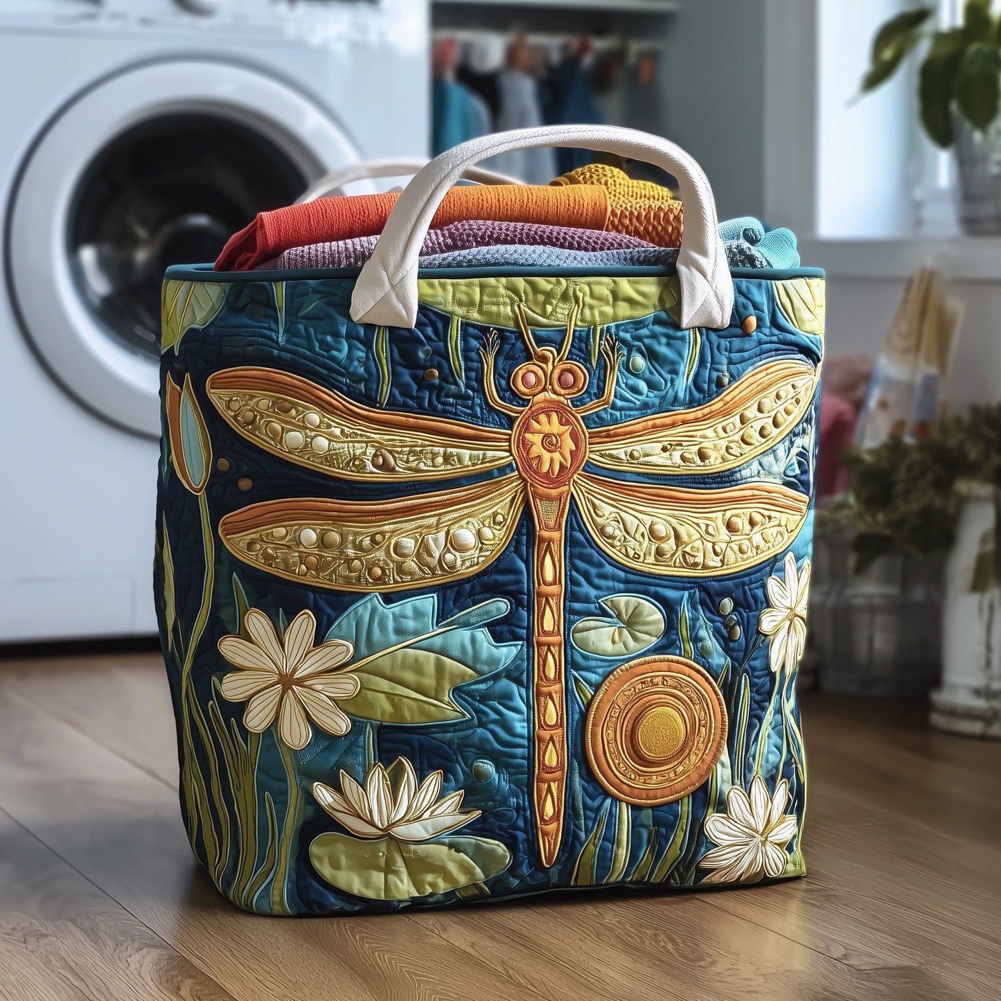 Dragonfly Quilted Laundry Basket GFTOMA4509