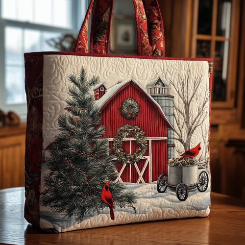 Cardinal Snow Quilted Tote Bag GFTOMA4536