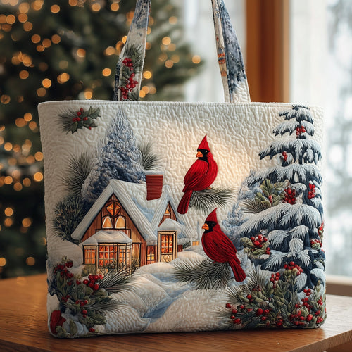Cardinal Snow Quilted Tote Bag GFTOMA4539