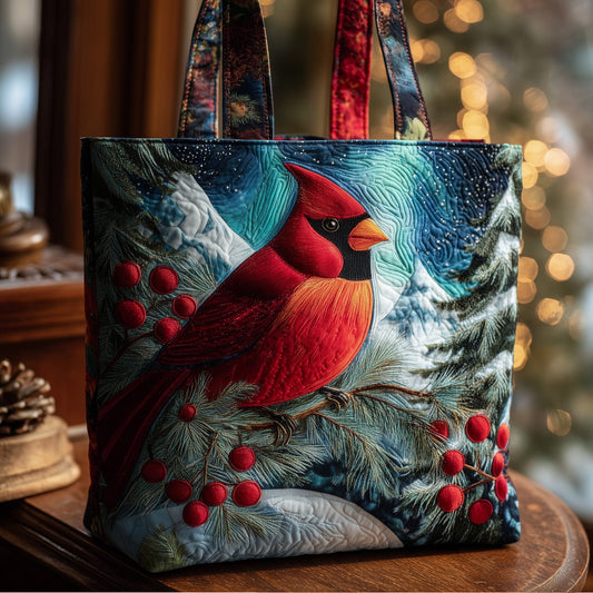 Cardinal Snow Quilted Tote Bag GFTOMA4542