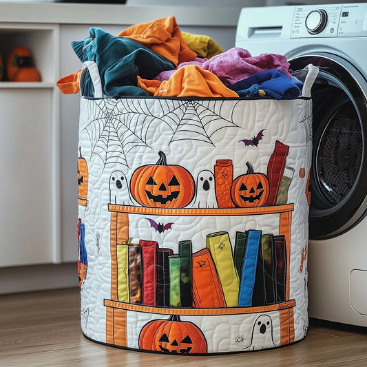 Ghostly Library Quilted Laundry Basket GFTOMA4564