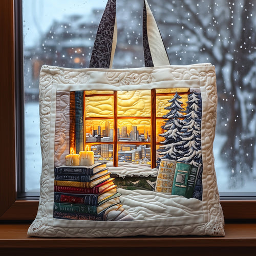 Christmas Library Quilted Tote Bag GFTOMA4574