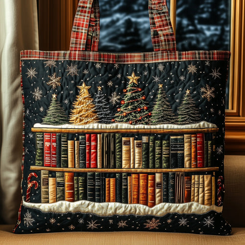Christmas Library Quilted Tote Bag GFTOMA4575