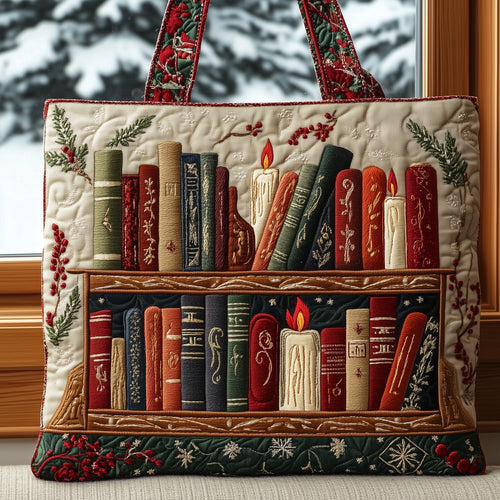 Christmas Library Quilted Tote Bag GFTOMA4578