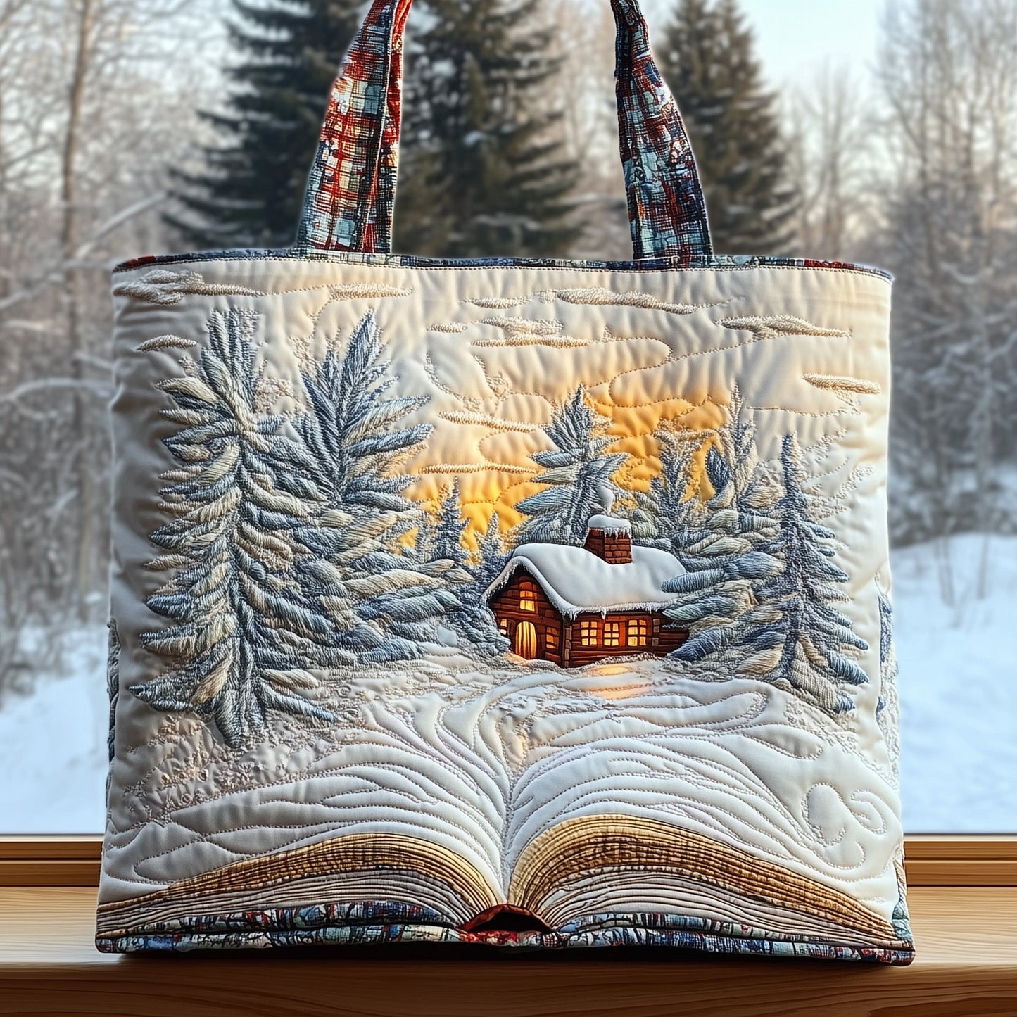 Christmas Library Quilted Tote Bag GFTOMA4580