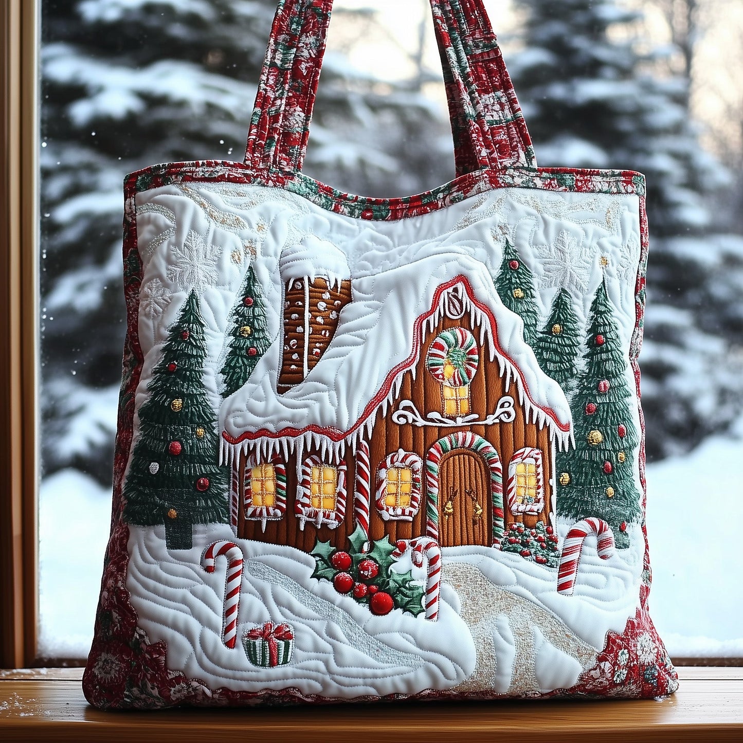 Gingerbread Quilted Tote Bag GFTOMA4587