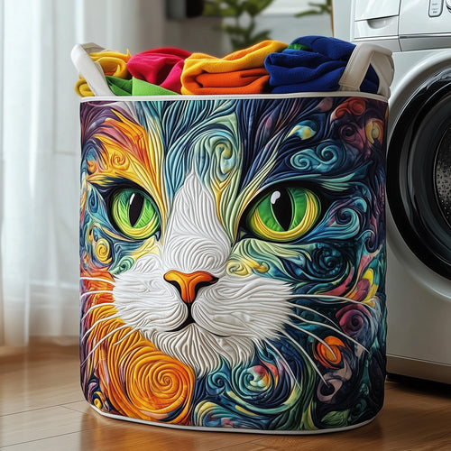 Cat Purrs Quilted Laundry Basket GFTOMA4608