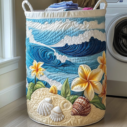 Plumeria Blossom Quilted Laundry Basket GFTOMA4615