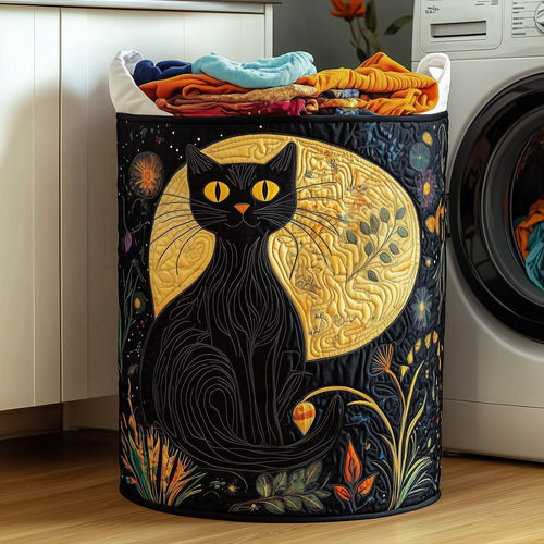 Black Cat Quilted Laundry Basket GFTOMA4676