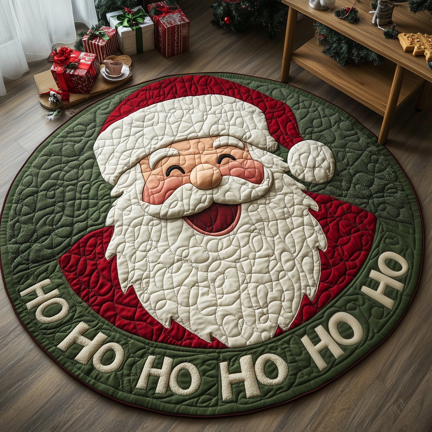 Jolly Santa Quilted Round Mat GFTOMA4742