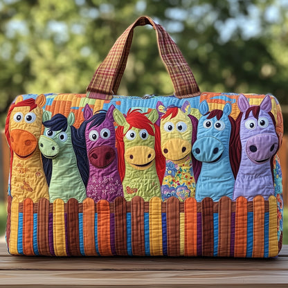 Cheerful Horses Quilted Duffle Bag GFTOMA4791