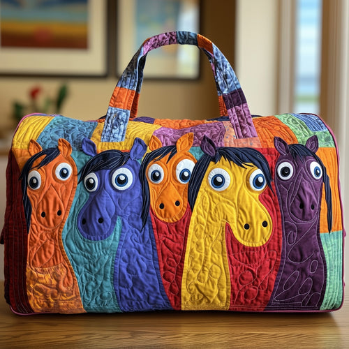 Cheerful Horses Quilted Duffle Bag GFTOMA4792