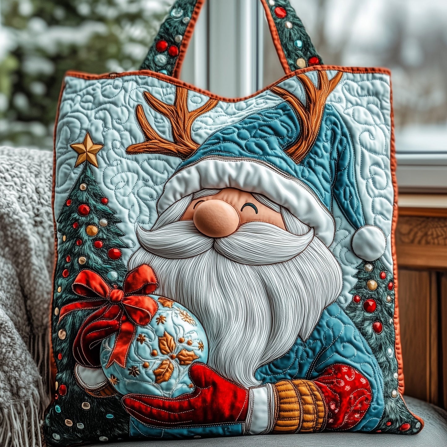 Snowy Gnome Quilted Tote Bag GFTOMA4805