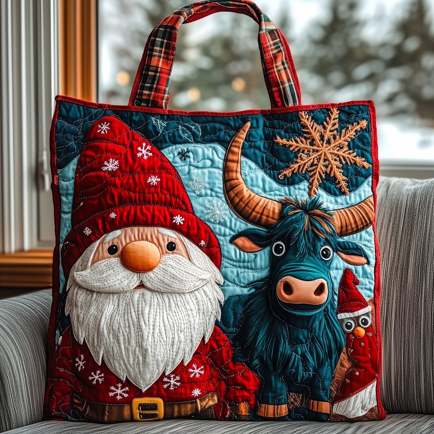 Snowy Gnome Quilted Tote Bag GFTOMA4806