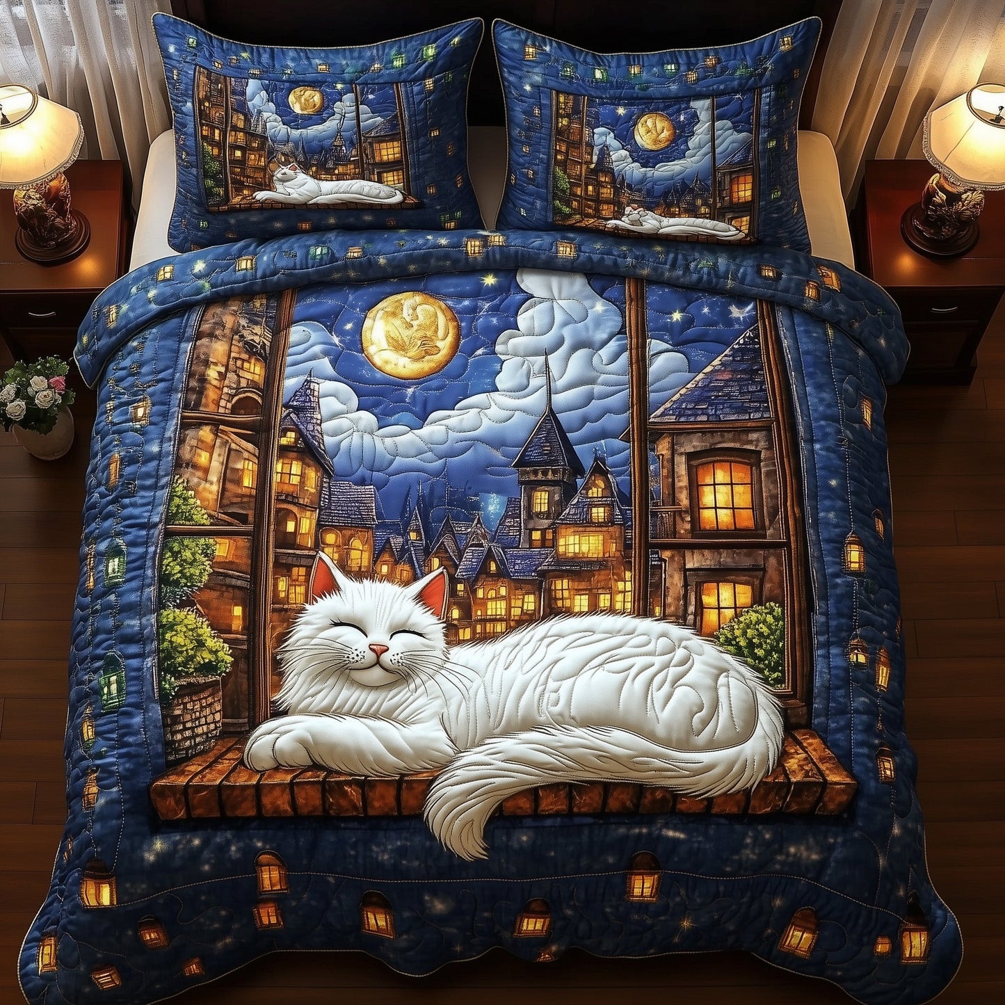 Starlit Cat Duvet Cover Set GFTOMA4840