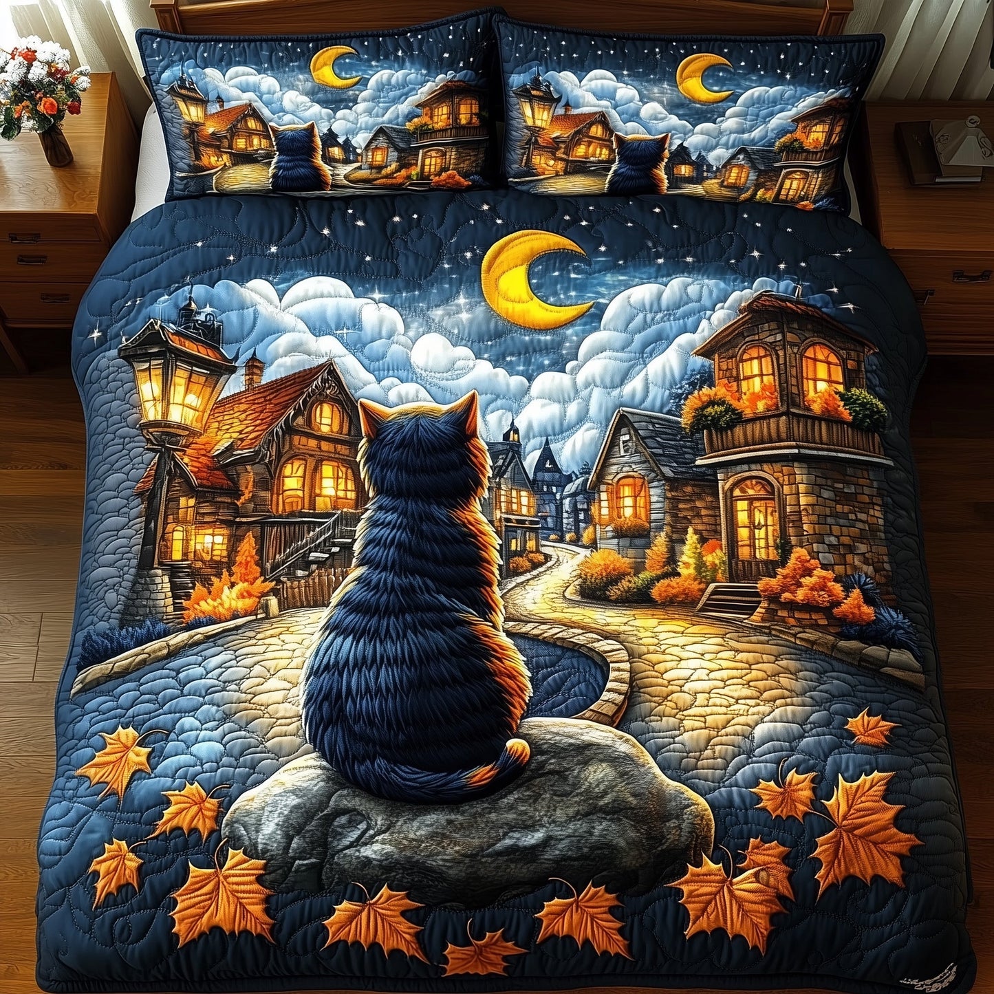 Starlit Cat Duvet Cover Set GFTOMA4844