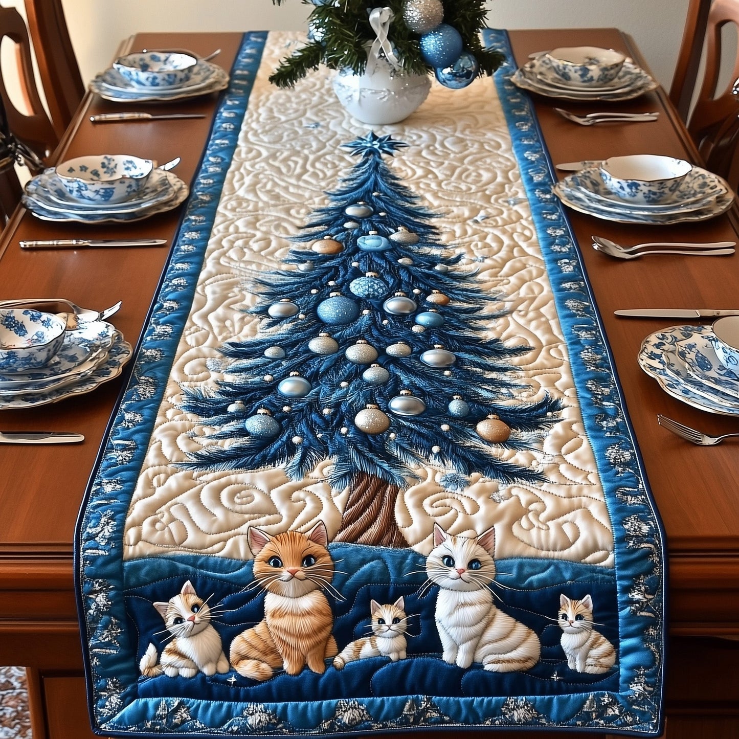 Mistletoe Mews Quilted Table Runner GFTOMA4849