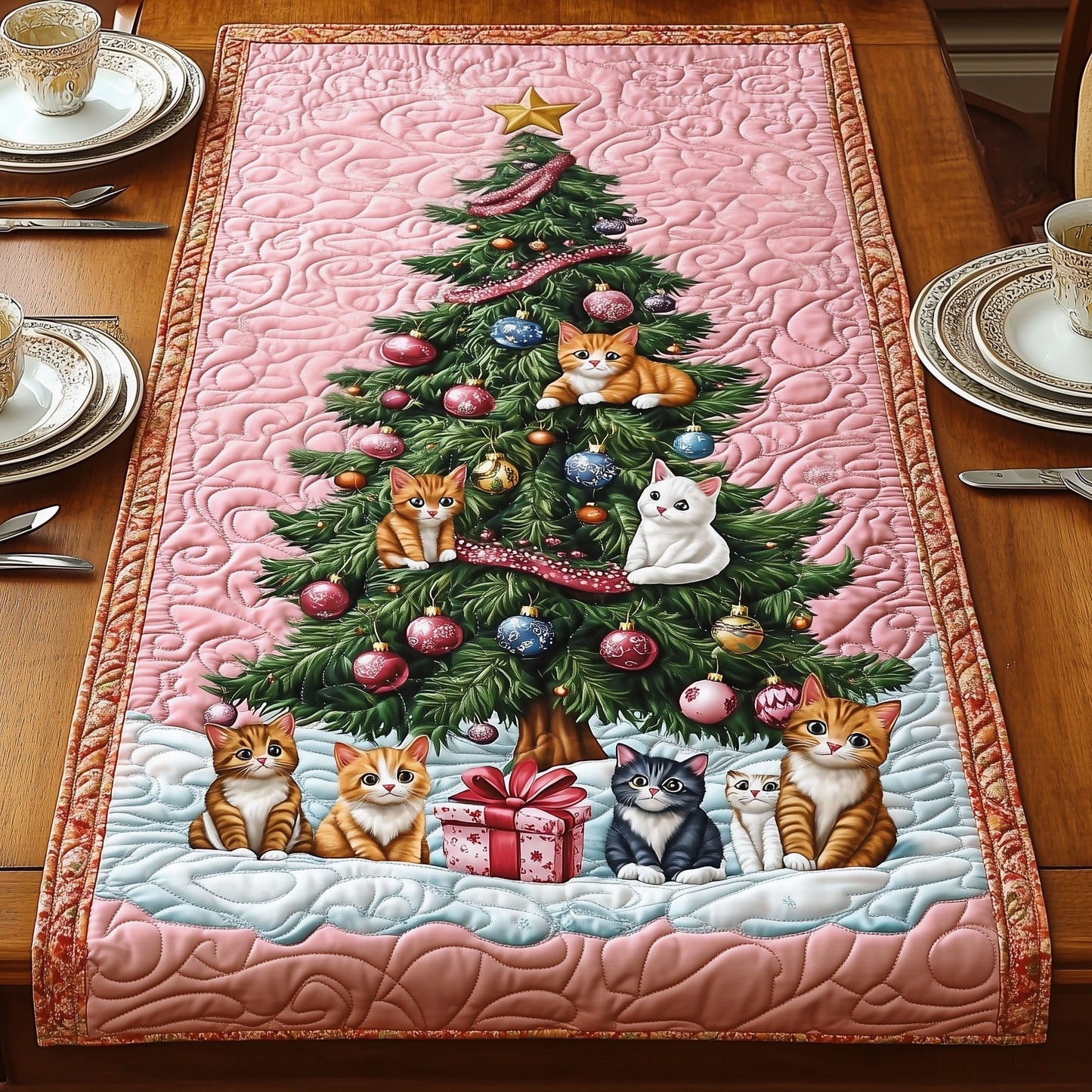 Mistletoe Mews Quilted Table Runner GFTOMA4852
