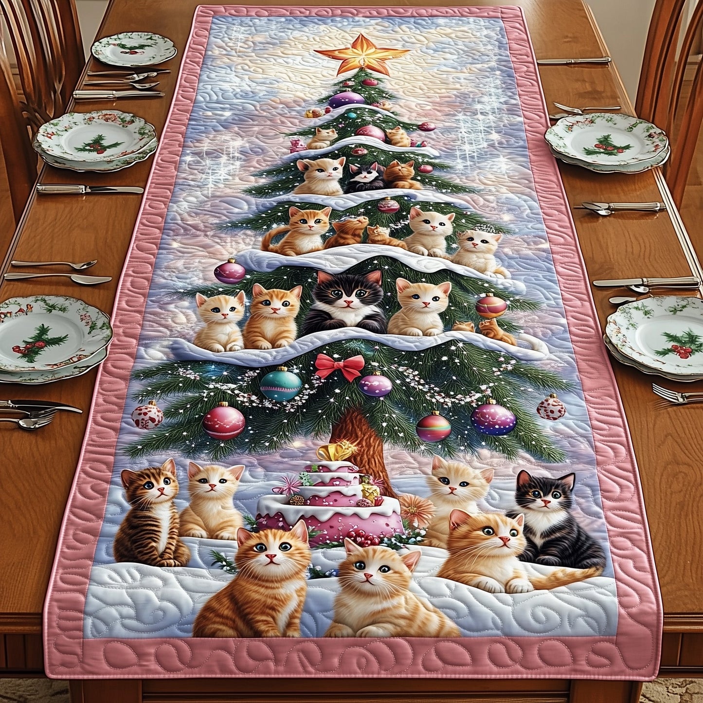 Mistletoe Mews Quilted Table Runner GFTOMA4853