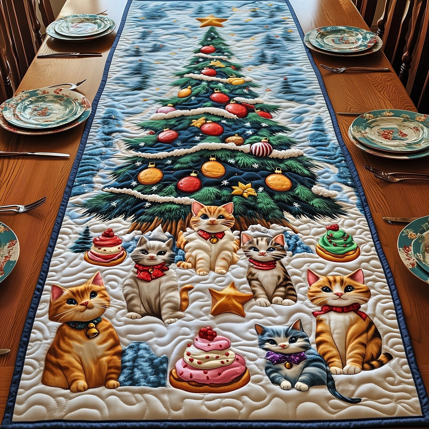 Mistletoe Mews Quilted Table Runner GFTOMA4854