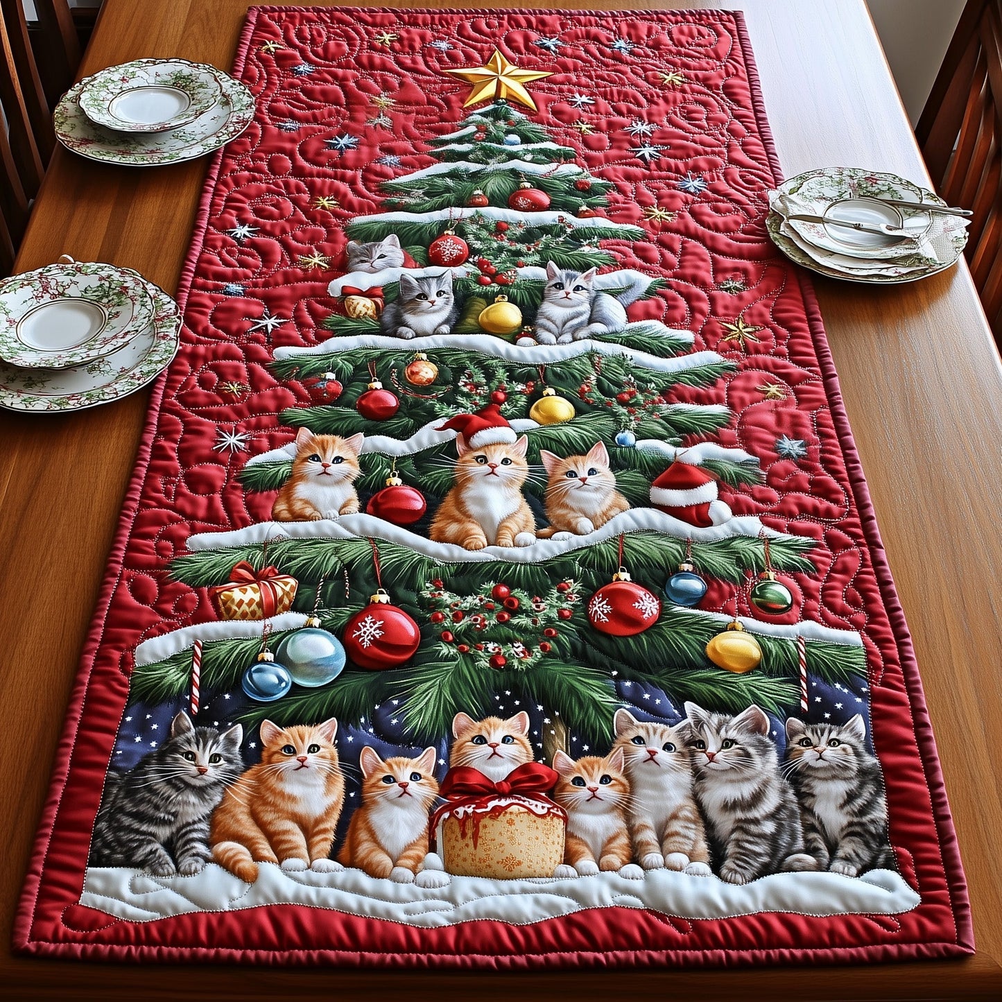 Mistletoe Mews Quilted Table Runner GFTOMA4857