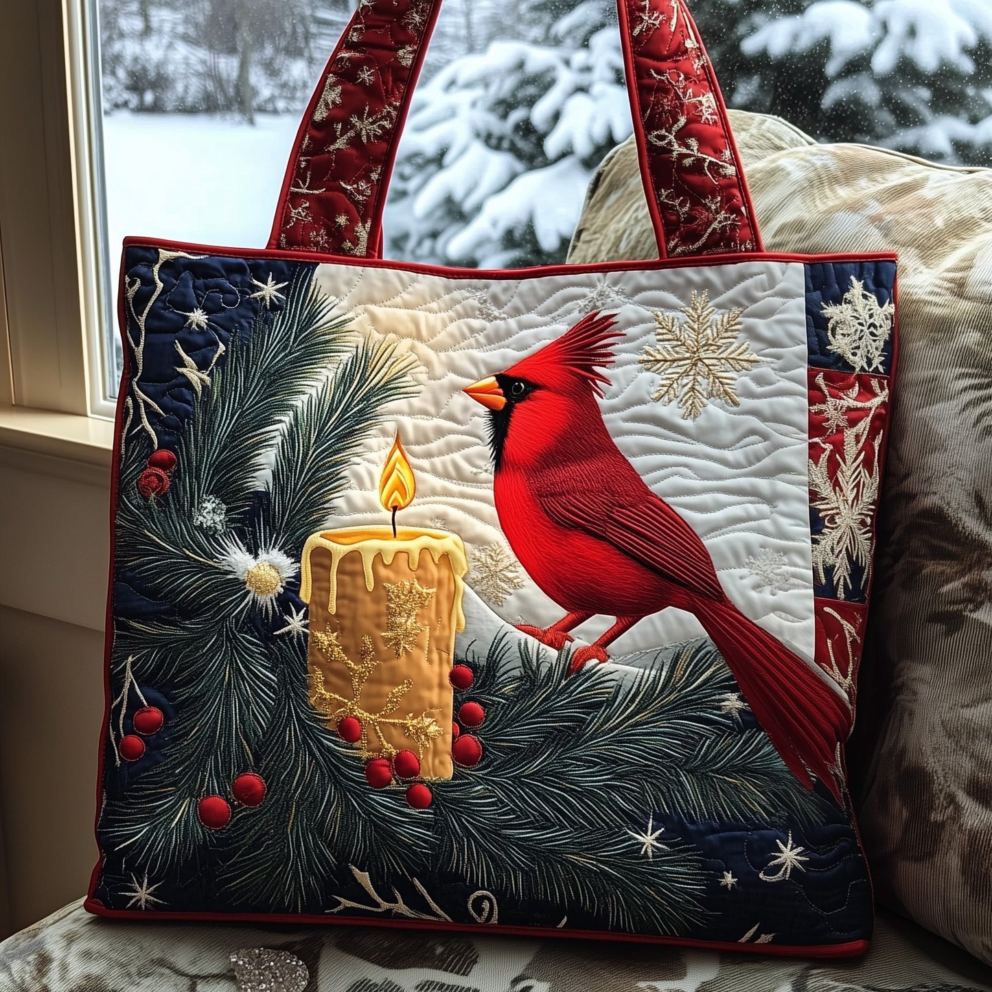 Yuletide Light Quilted Tote Bag GFTOMA4879