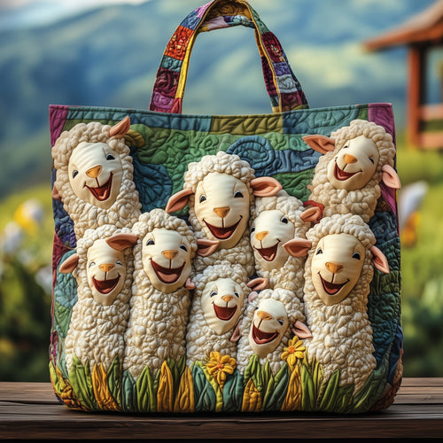 Whimsical Sheep Quilted Tote Bag GFTOMA4893