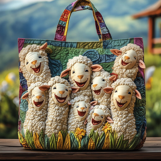 Whimsical Sheep Quilted Tote Bag GFTOMA4893