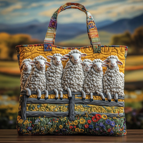 Whimsical Sheep Quilted Tote Bag GFTOMA4894