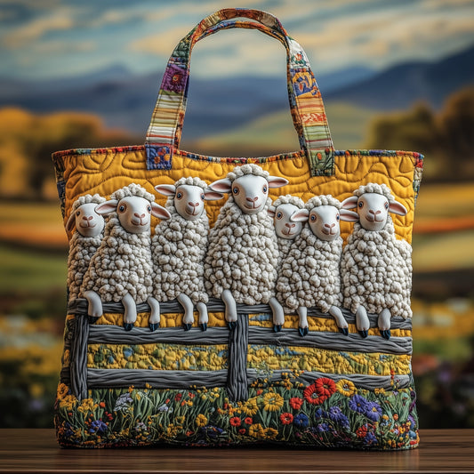 Whimsical Sheep Quilted Tote Bag GFTOMA4894