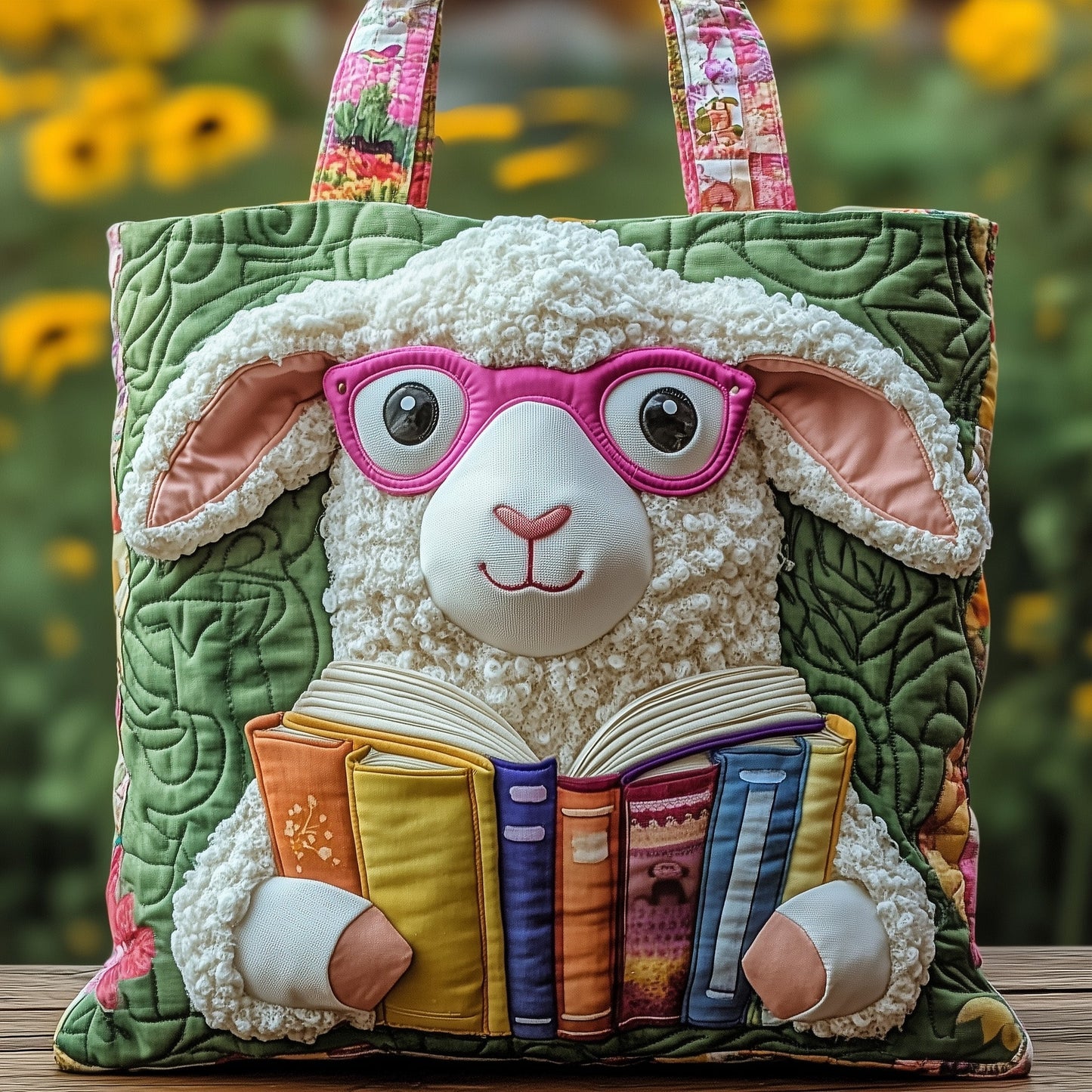Whimsical Sheep Quilted Tote Bag GFTOMA4895