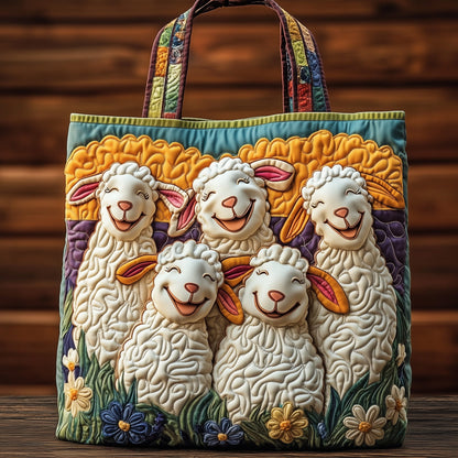 Whimsical Sheep Quilted Tote Bag GFTOMA4896
