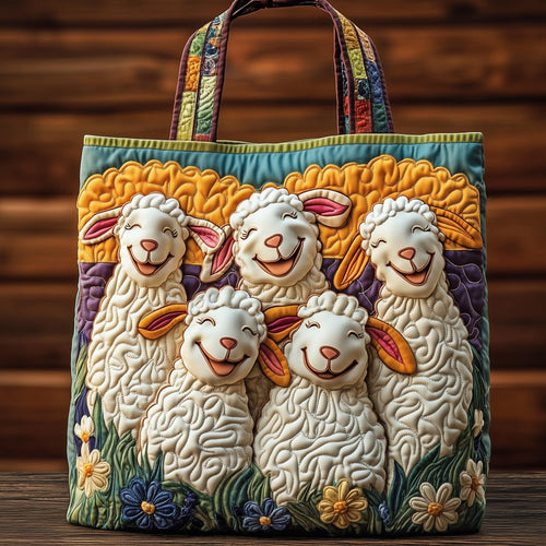 Whimsical Sheep Quilted Tote Bag GFTOMA4896