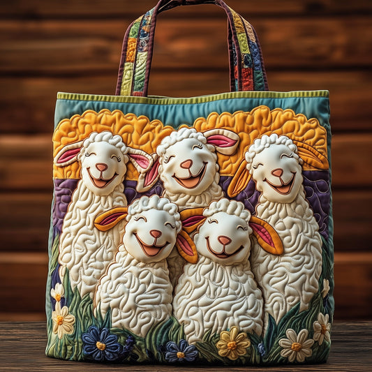 Whimsical Sheep Quilted Tote Bag GFTOMA4896